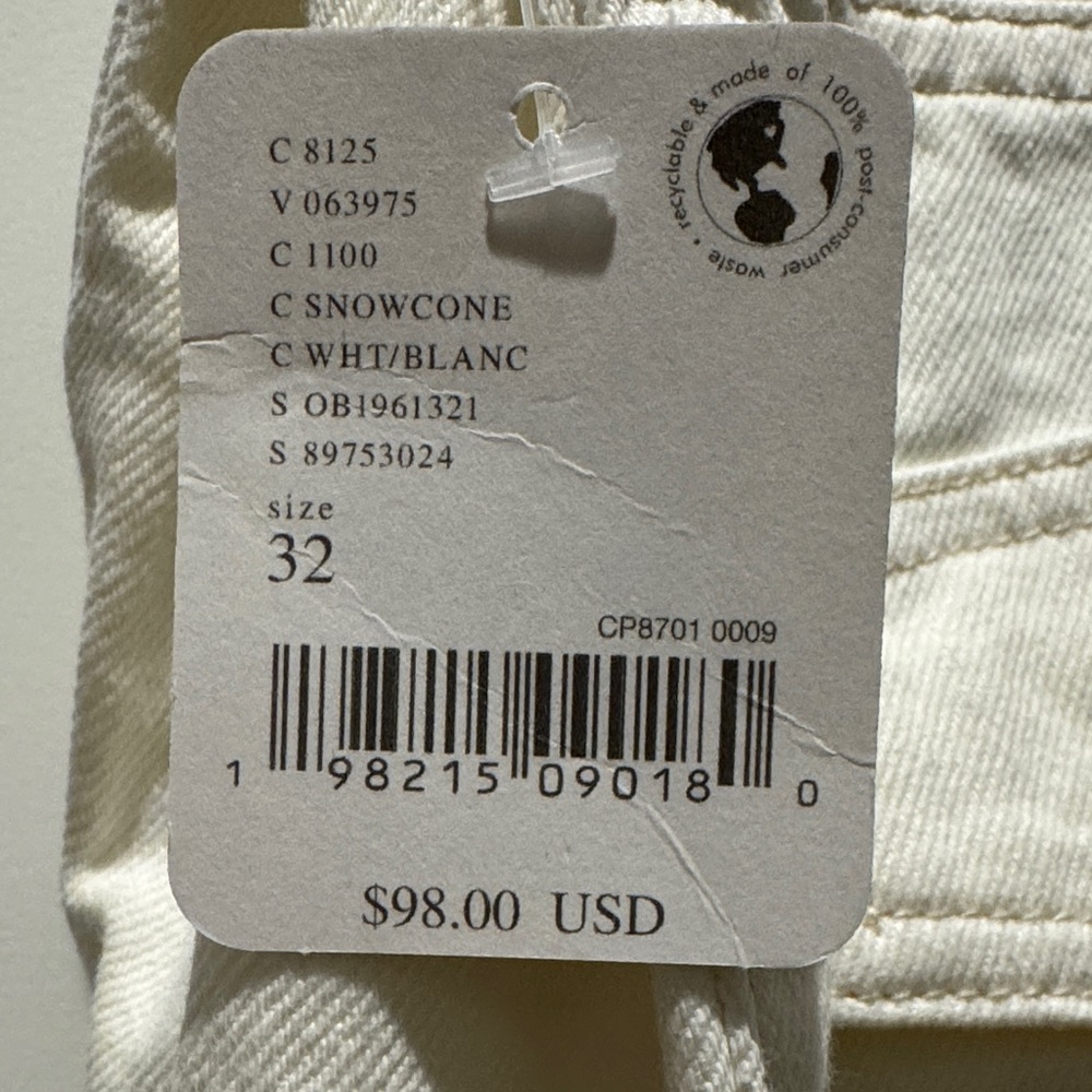 Cream High-Waist Denim Shorts - Picture 6 of 6